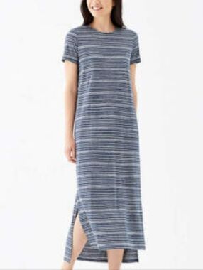 J.Jill Pure Stripe Maxi Tee Shirt Dress #3500